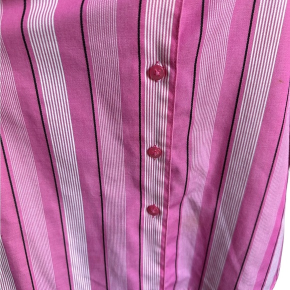 Wrinkle Free Shaped Fit Collared Button Down Long Sleeve Shirt Top Size 12P - Picture 15 of 17